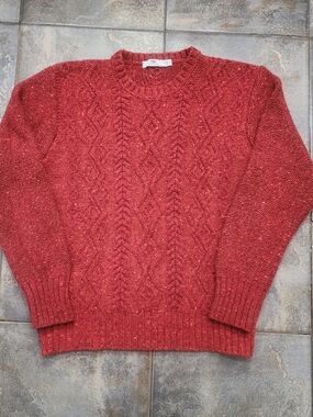 Vintage Inis Meain Men's Medium Cashmere Merino Wool Ireland Cable Knit Sweater